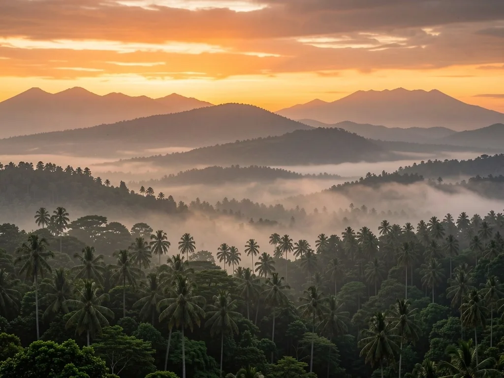 East Java Indonesian landscape at dawn